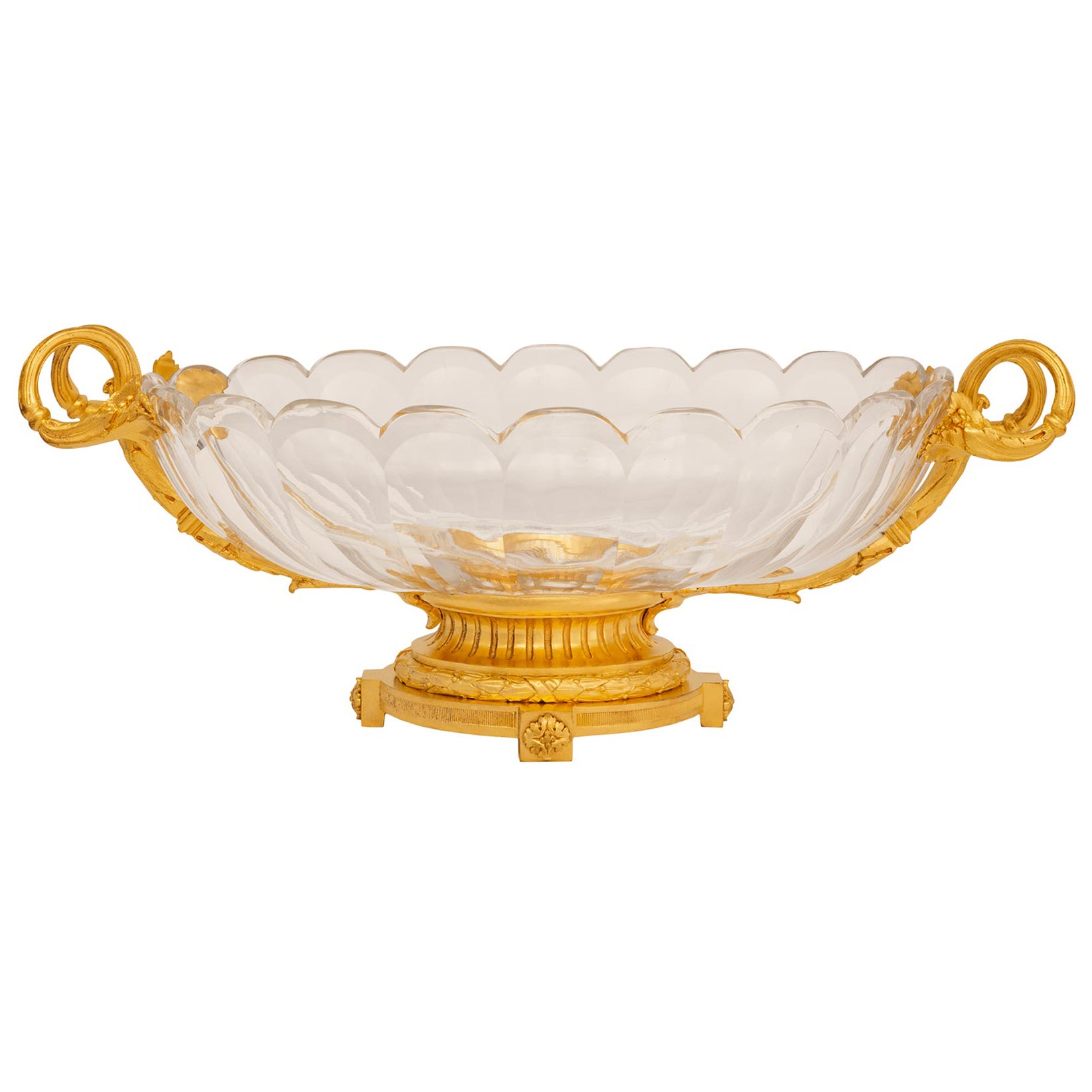 Centre de table français de la Belle Époque du 19e siècle en bronze doré et cristal de Baccarat