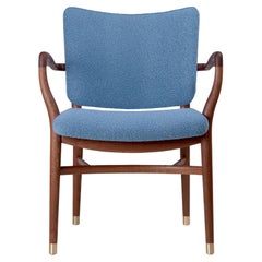 Chaise Vilhelm Lauritzen 'VLA61' en acajou et tissu pour Carl Hansen & Son