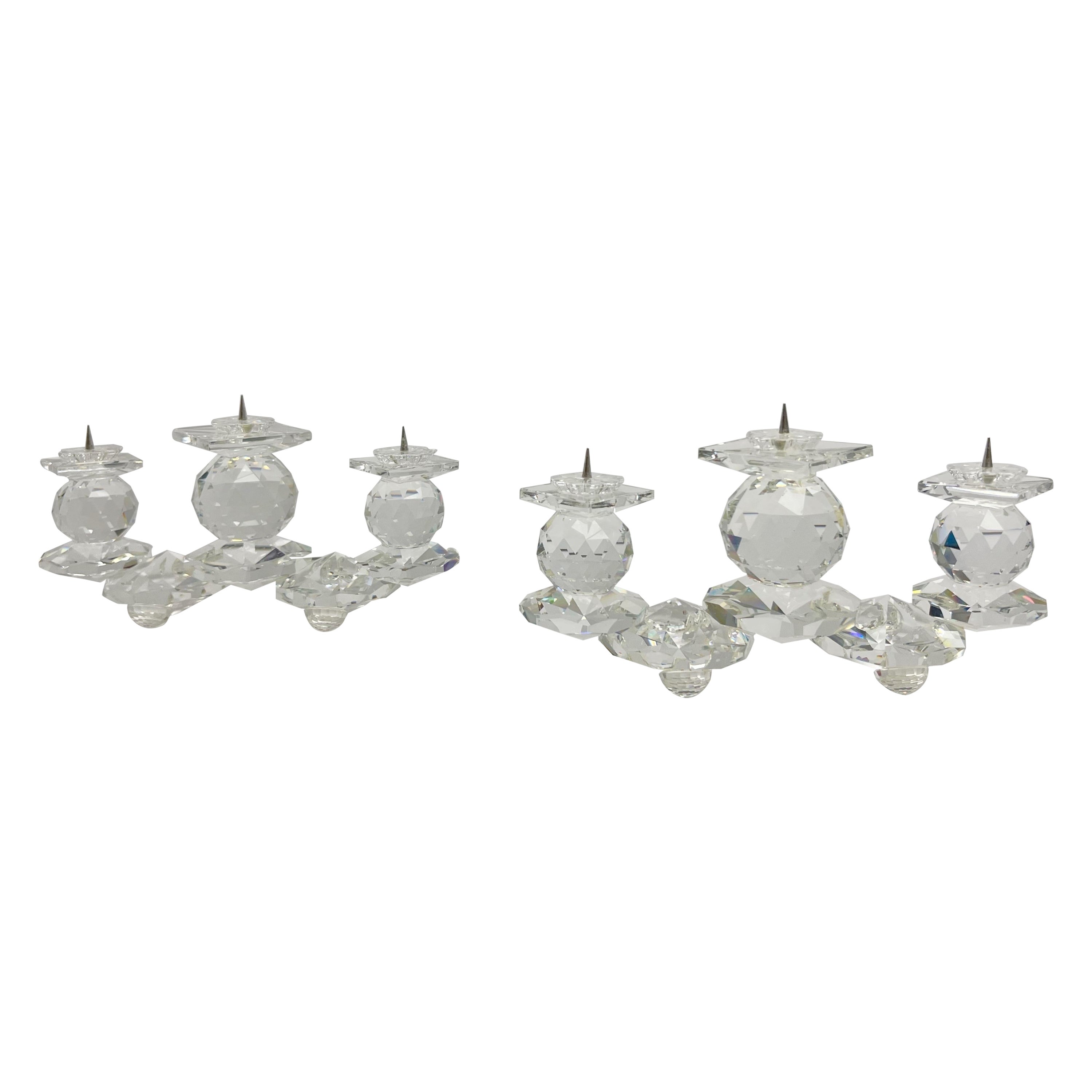 Paire de cristaux Swarovski  Grandes bougies Candélabres