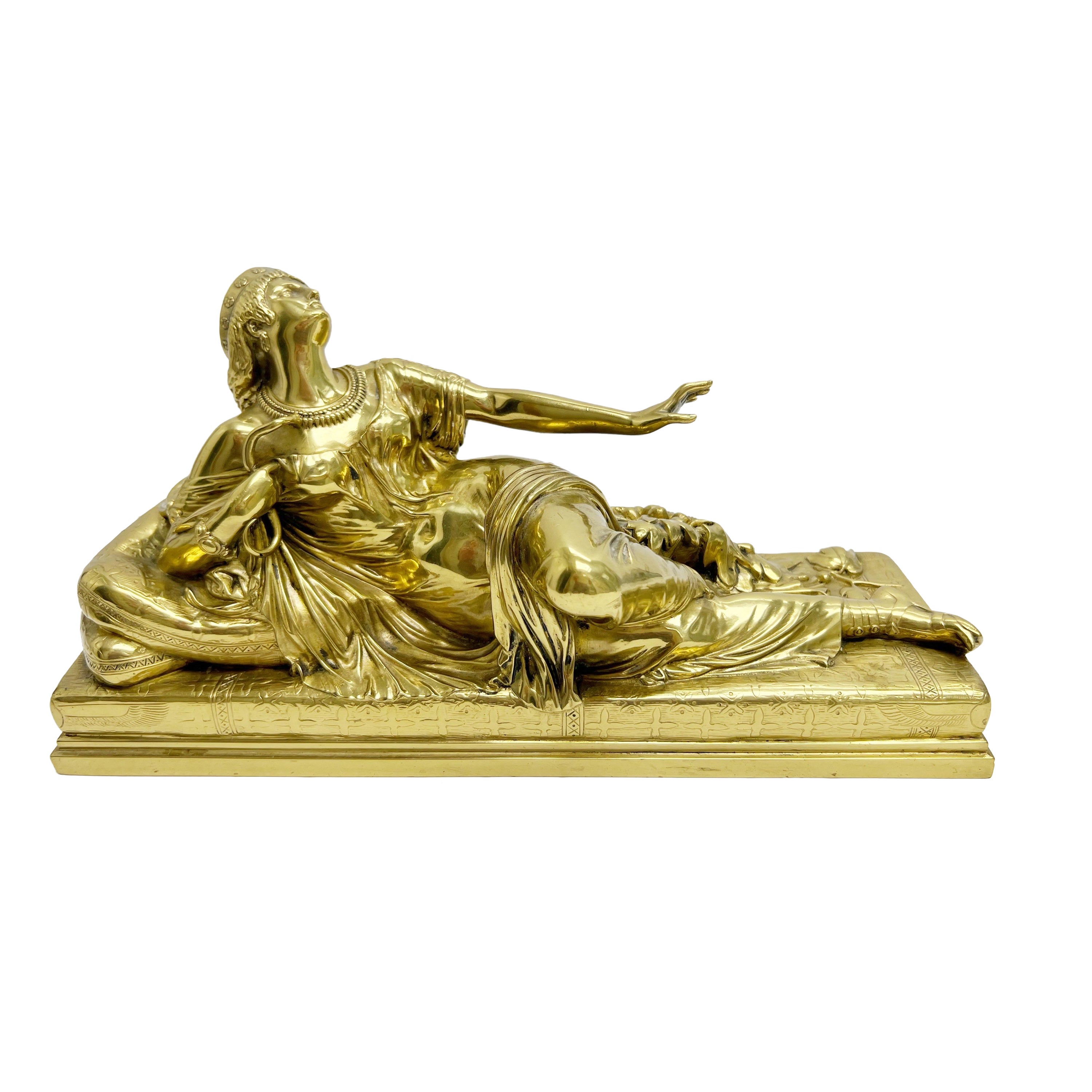 Barbedienne Bronze Sculpture of Cleopatra with Snake For Sale