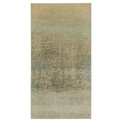Alfombra abstracta de estilo desgastado Rug & Kilim en estampado beige, azul y verde