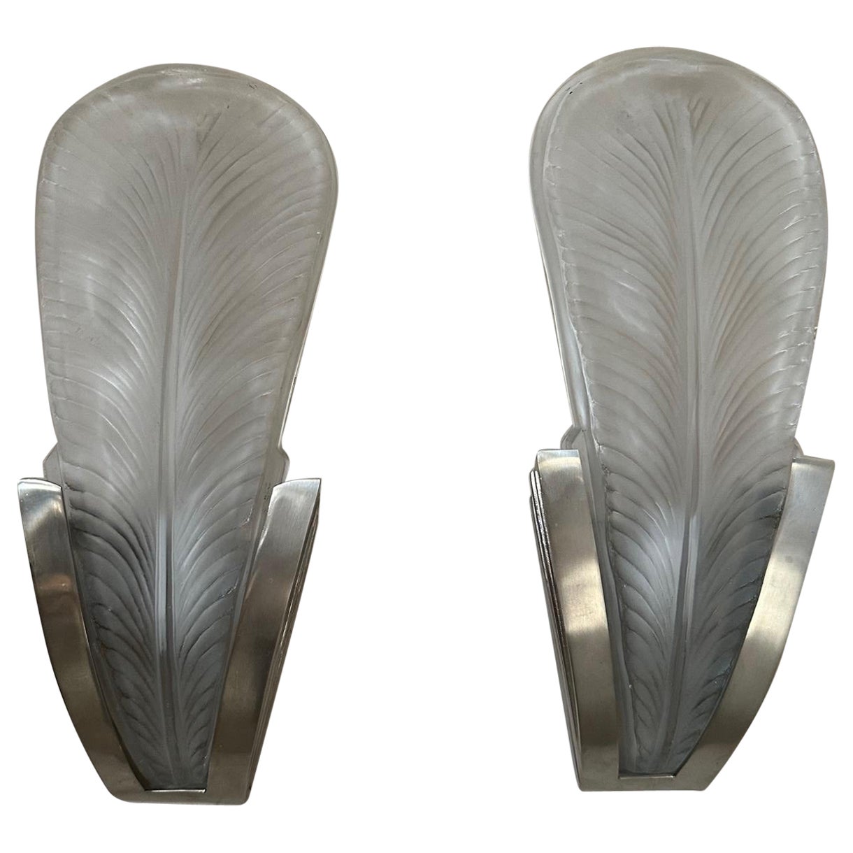 20th century French Pair of Art deco Wall Lights, 1930s