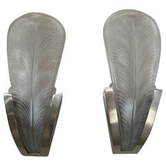 Retro 20th century French Pair of Art deco Wall Lights, 1930s