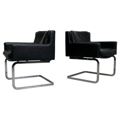 Pair of Leather Chairs by Robert Haussmann for Stendig
