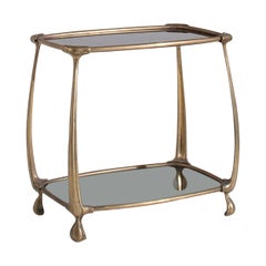 Brass and Glass Bar / Side Table, France, 1950s
