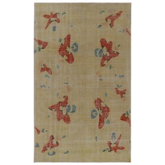 Vintage Zeki Muren Abstract Art Deco rug with Geometric pattern from Rug & Kilim