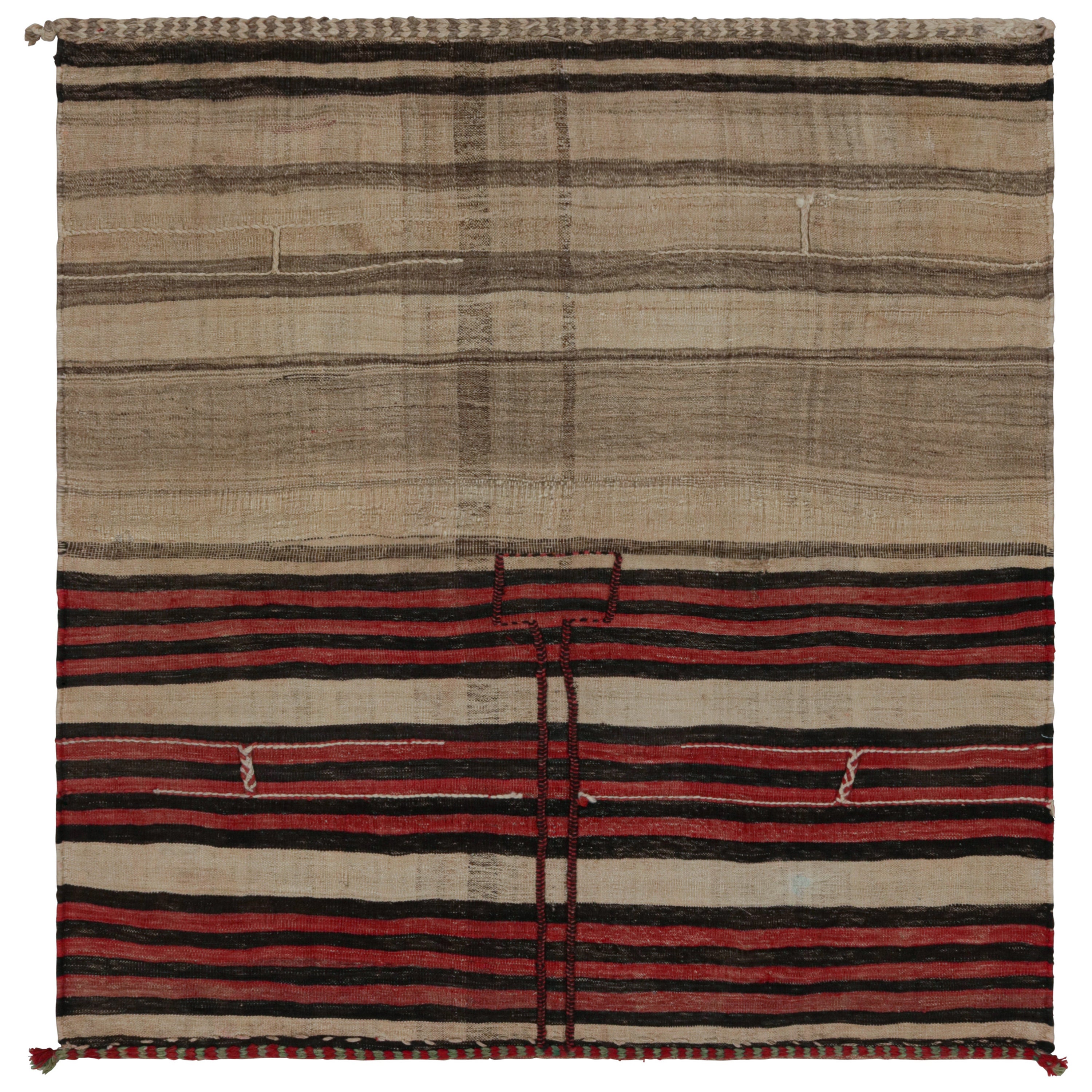 Alfombra vintage afgana tribal Kilim, con rayas