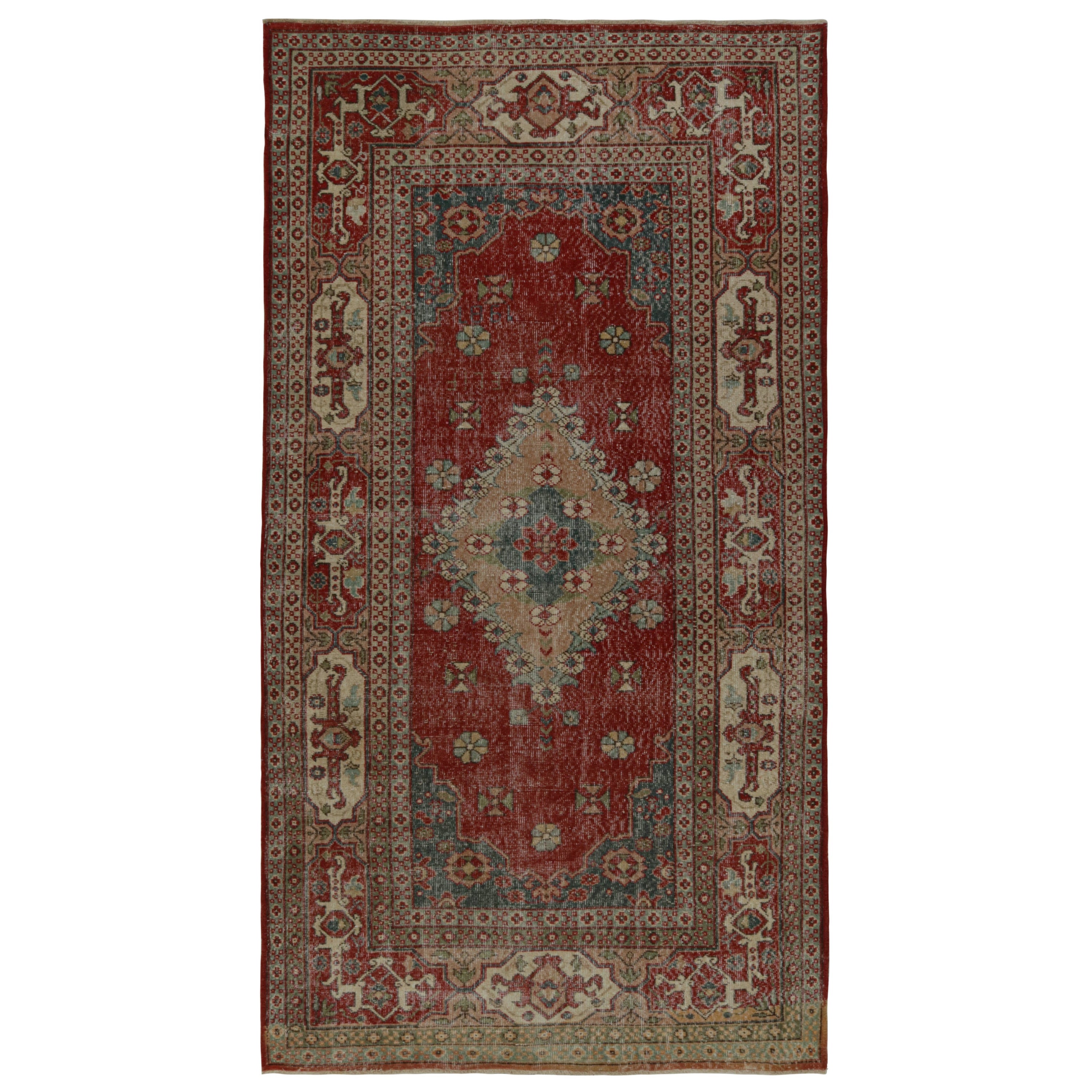Vintage Zeki Muren Persian-inspired rug in Beige-Brown, from Rug & Kilim For Sale