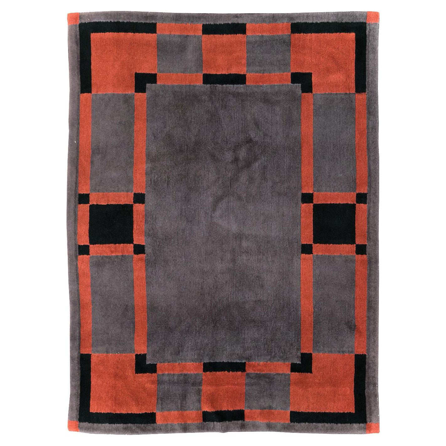 Mid-20th Century Handmade French Art Deco Accent Rug