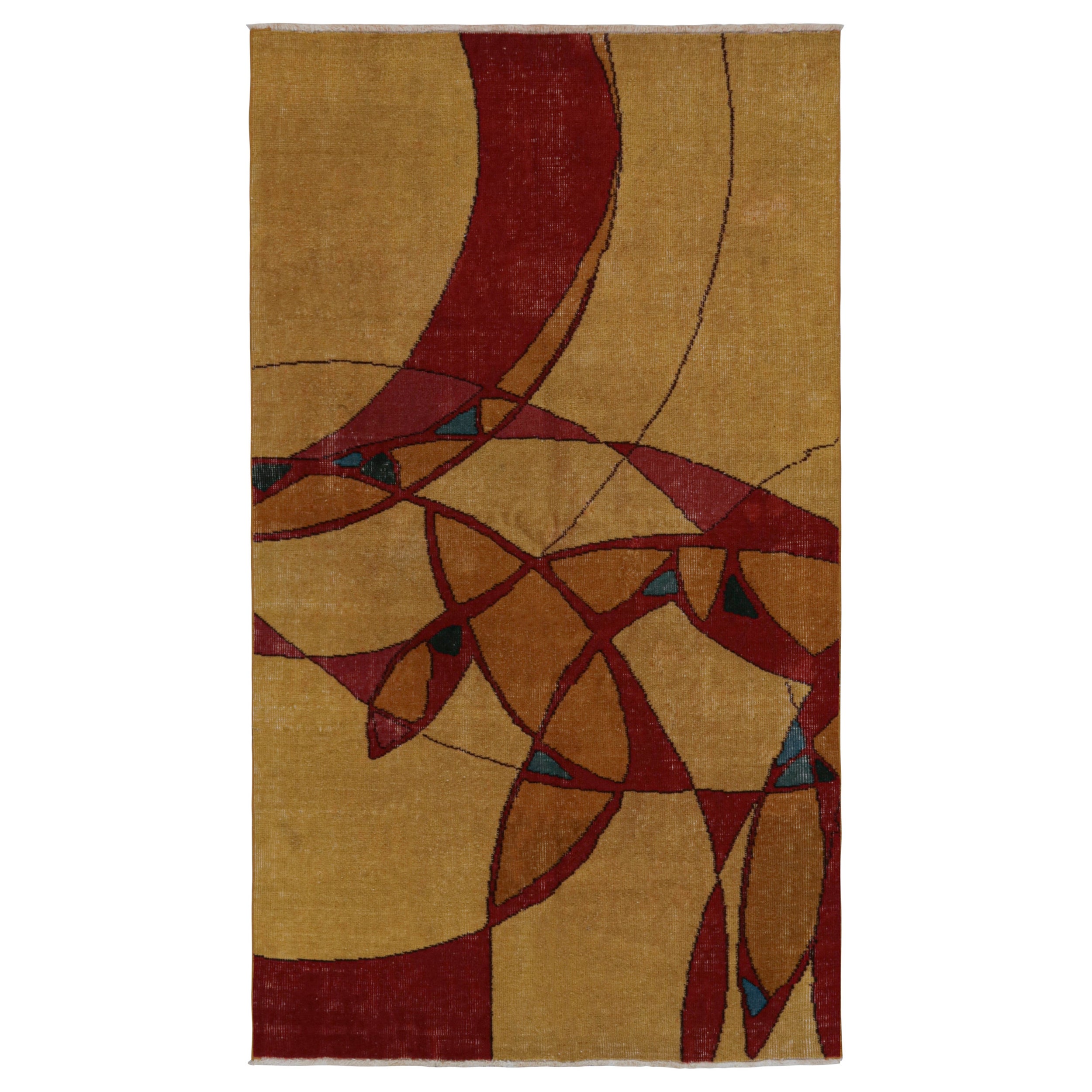 Tapis Art Déco vintage Zeki Muren, avec motifs géométriques, de Rug & Kilim
