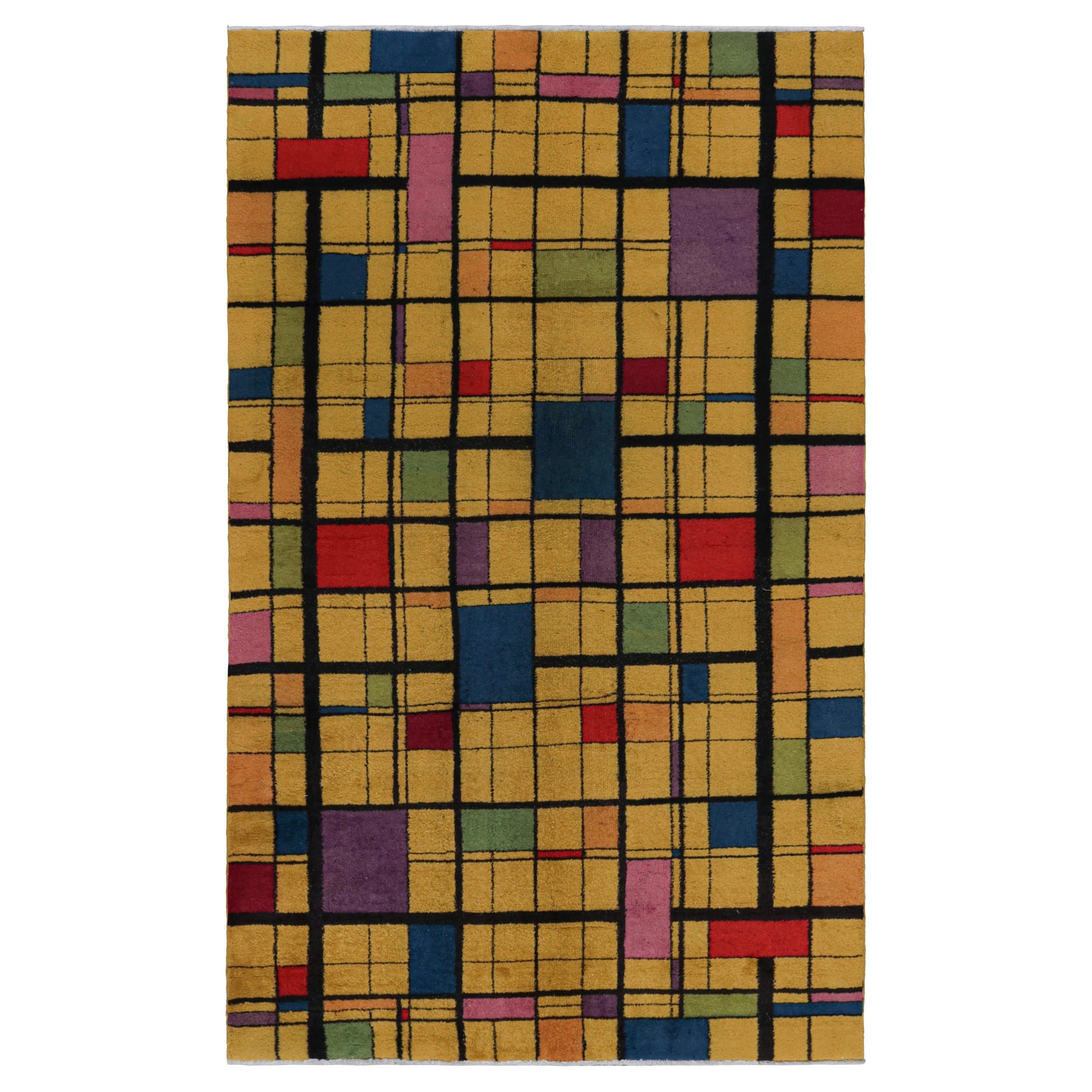 Tapis Art Déco vintage Zeki Muren, avec motifs géométriques, de Rug & Kilim