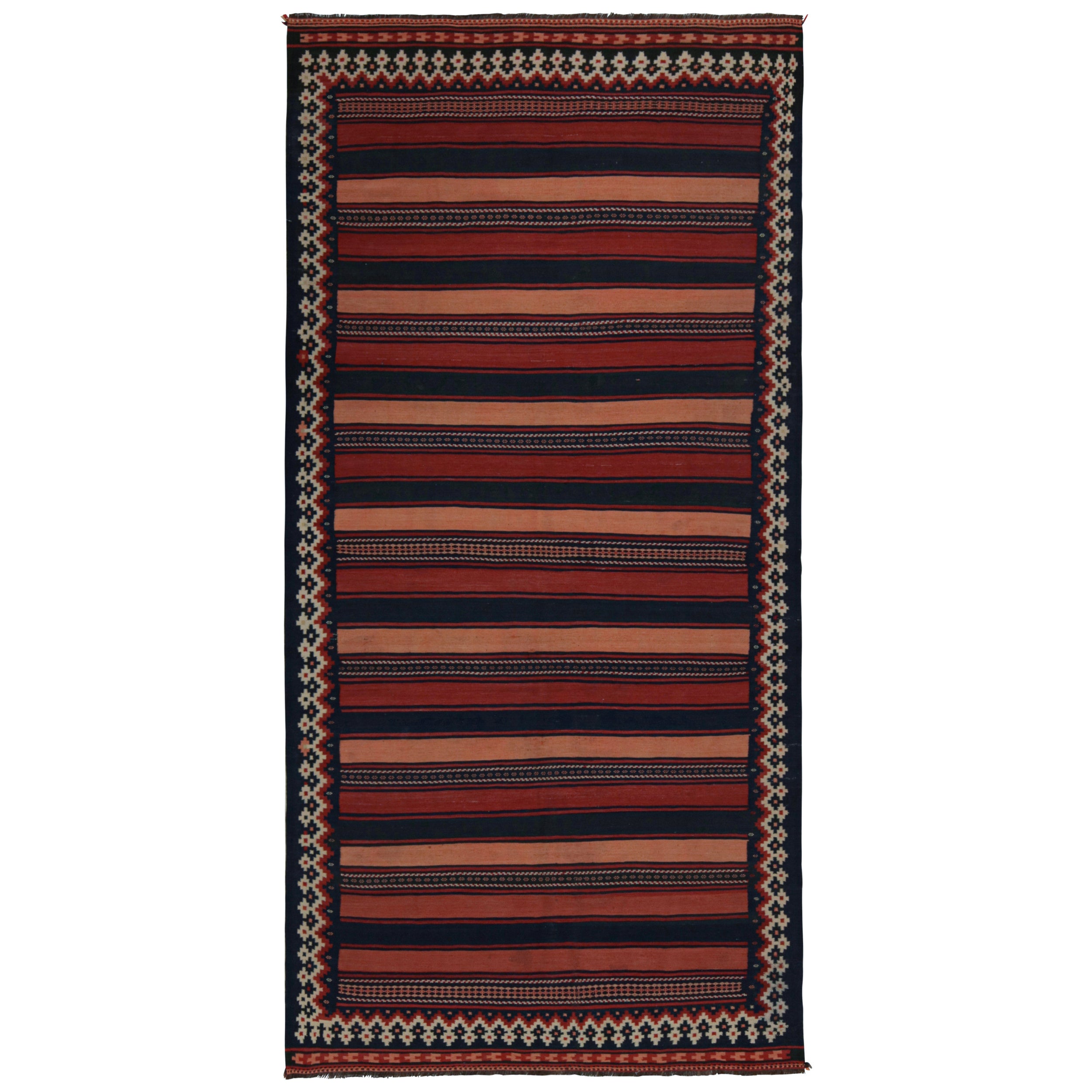 Vintage Afghani tribal Kilim runner rug, in Beige/brown, from Rug & Kilim For Sale