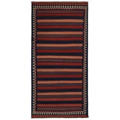 Vintage Afghani tribal Kilim runner rug, in Beige/brown, from Rug & Kilim