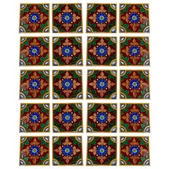 Ensemble de 48 anglais anciens Minton Hollins & Co. Tiles de porcelaine, vers 1870.