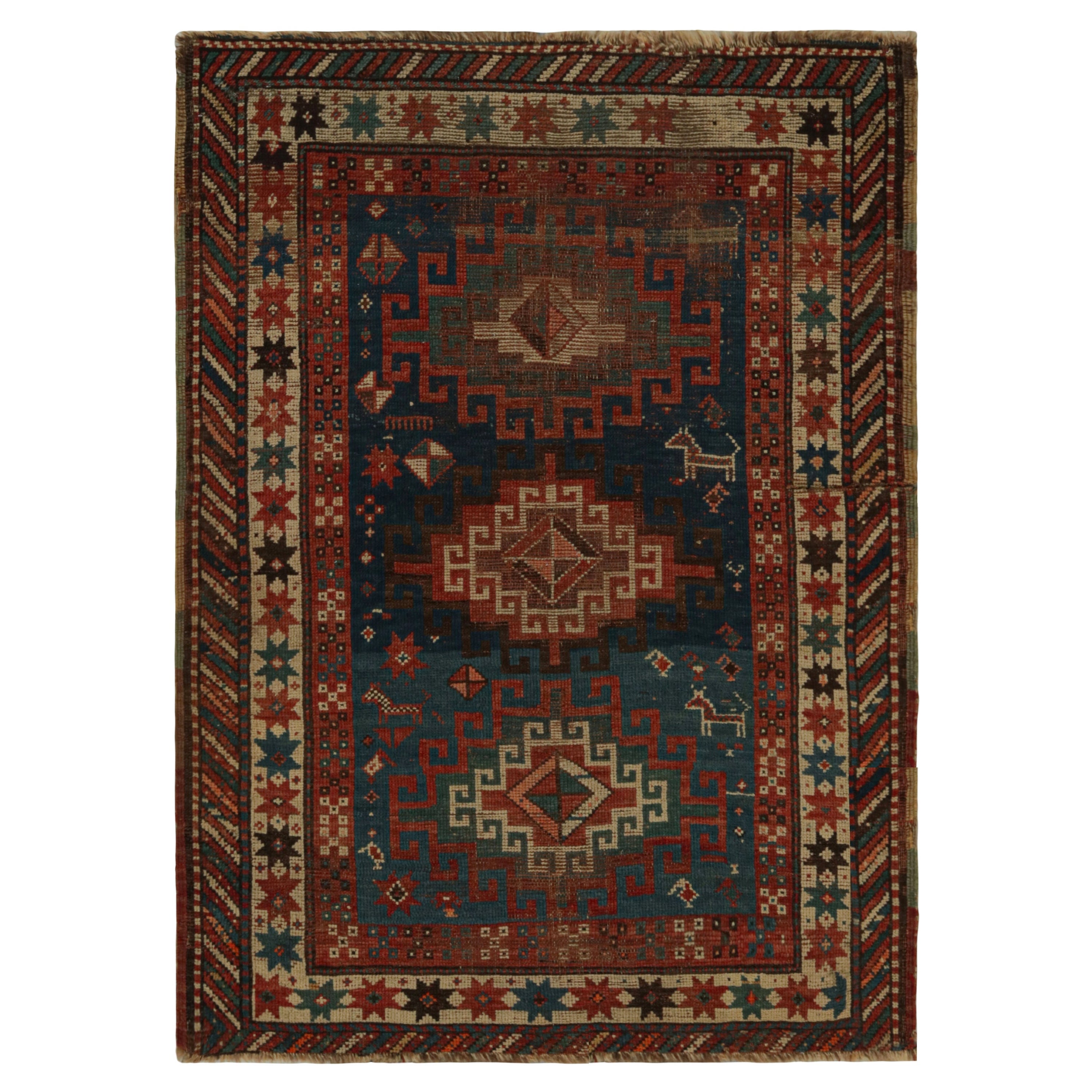 Rug & Kilim’s Distressed Style rug with Mihrab Pattern and Beige Open Field For Sale