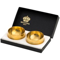 Pair of Shot Glasses in 23-karat Gold Plate by Pierre Forssell