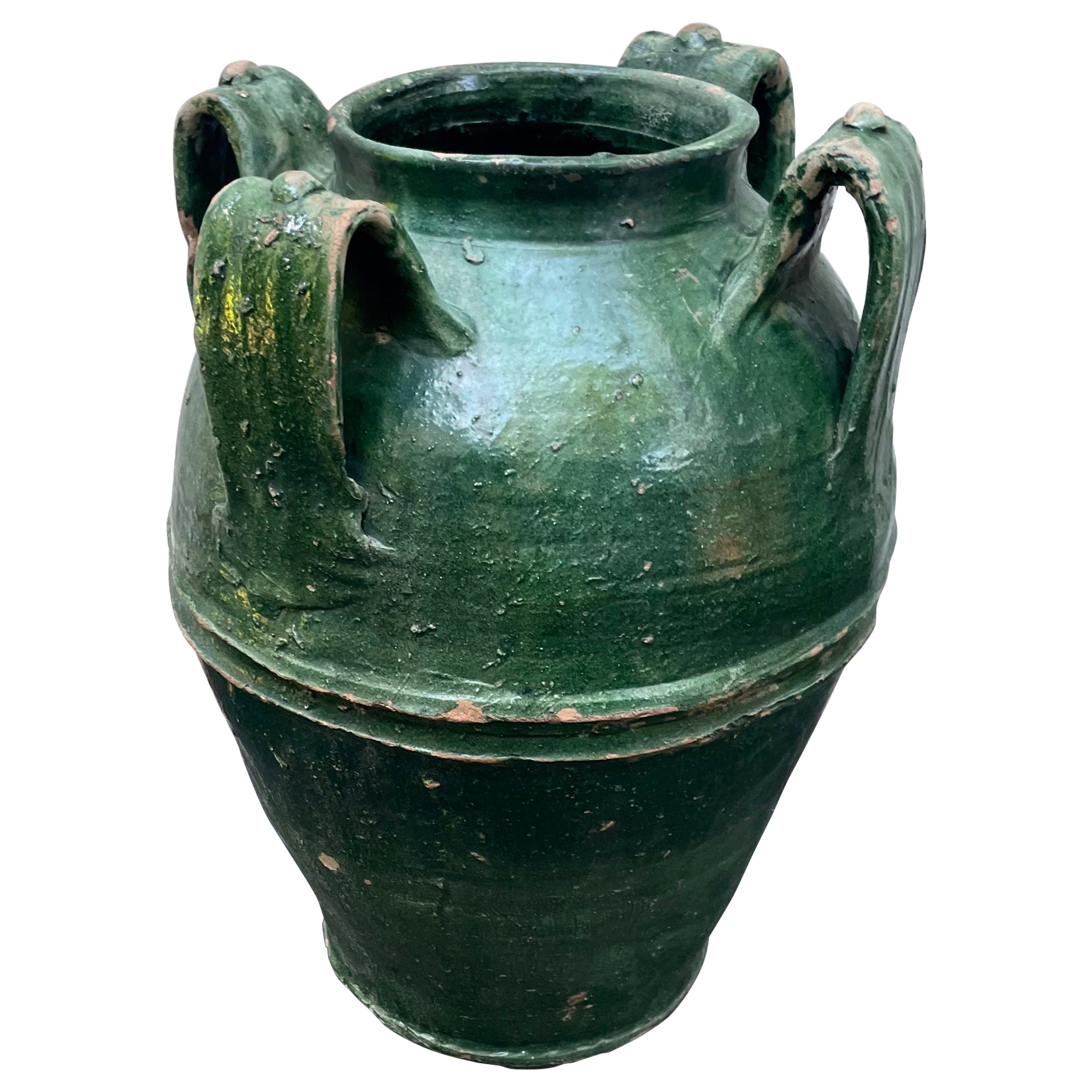 Large Green Terracotta Amphora Urn For Sale