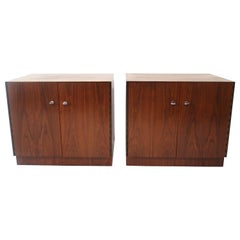 Retro Mid Century Walnut Nightstands in the style of Thayer Coggin 