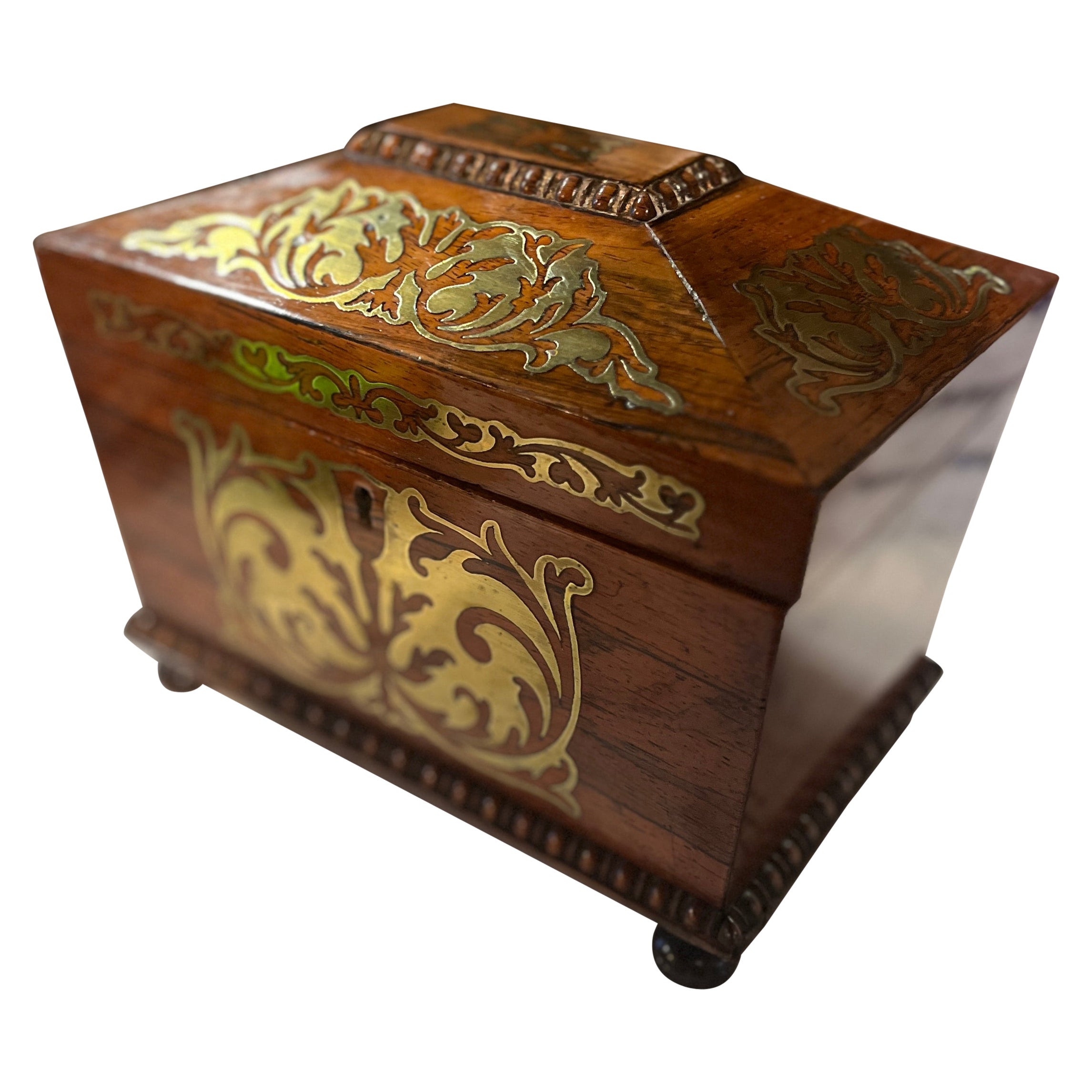 Caddie de Té Boulle de la Regencia Inglesa del Siglo XIX