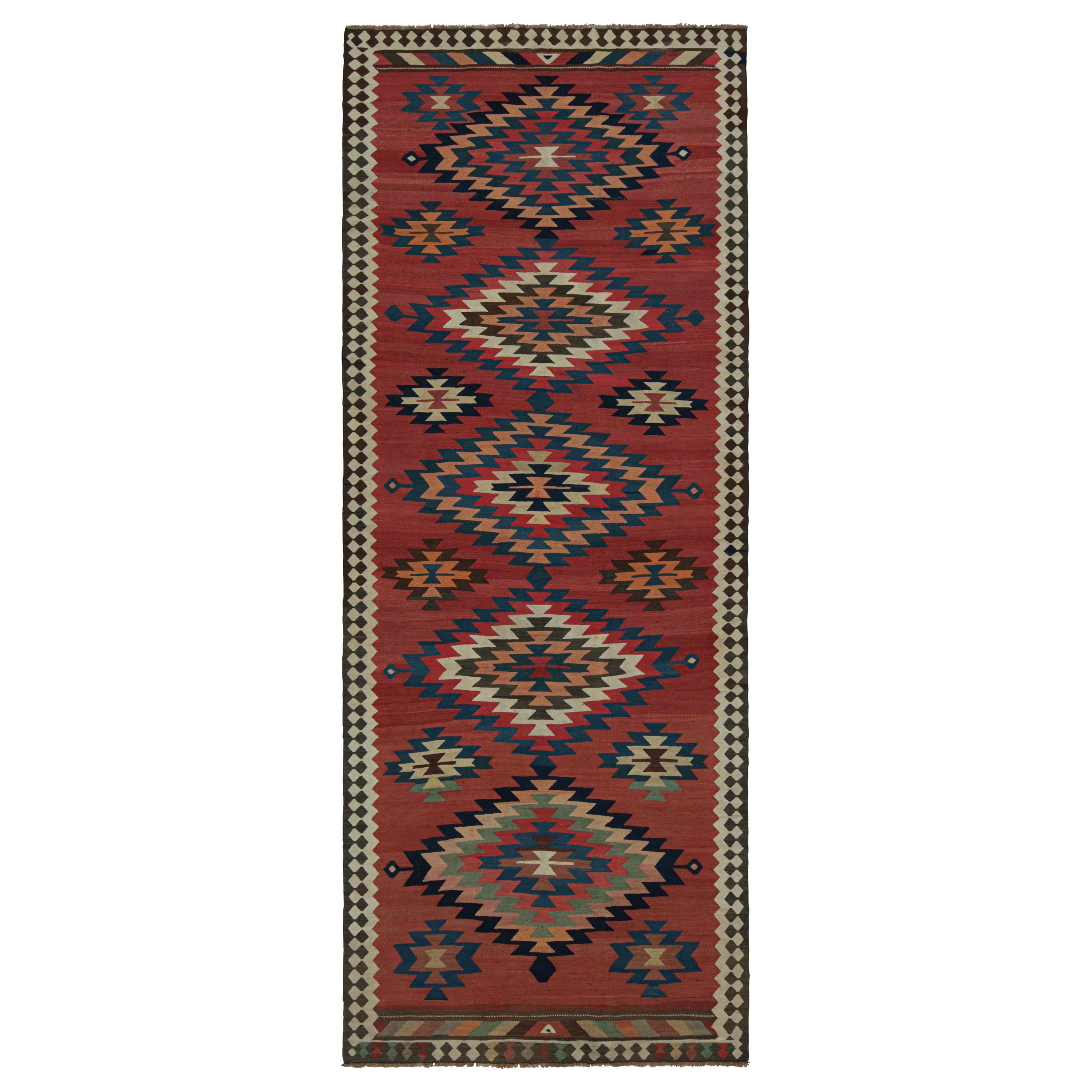 Vintage Afghani tribal Kilim rug, with Large Medallions, from Rug & Kilim For Sale