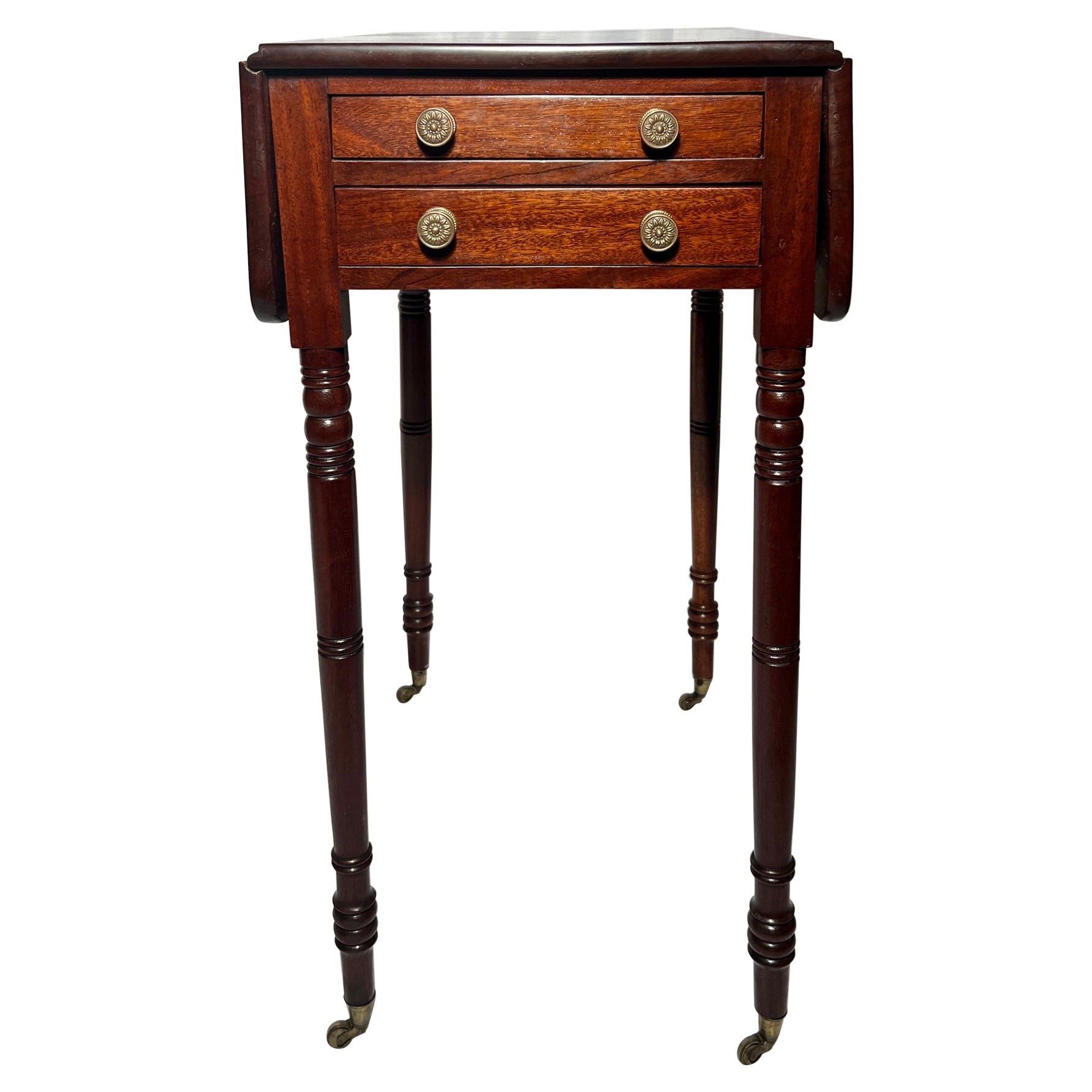Antique English William IV Mahogany Pembroke Table, Circa 1840-1860.  