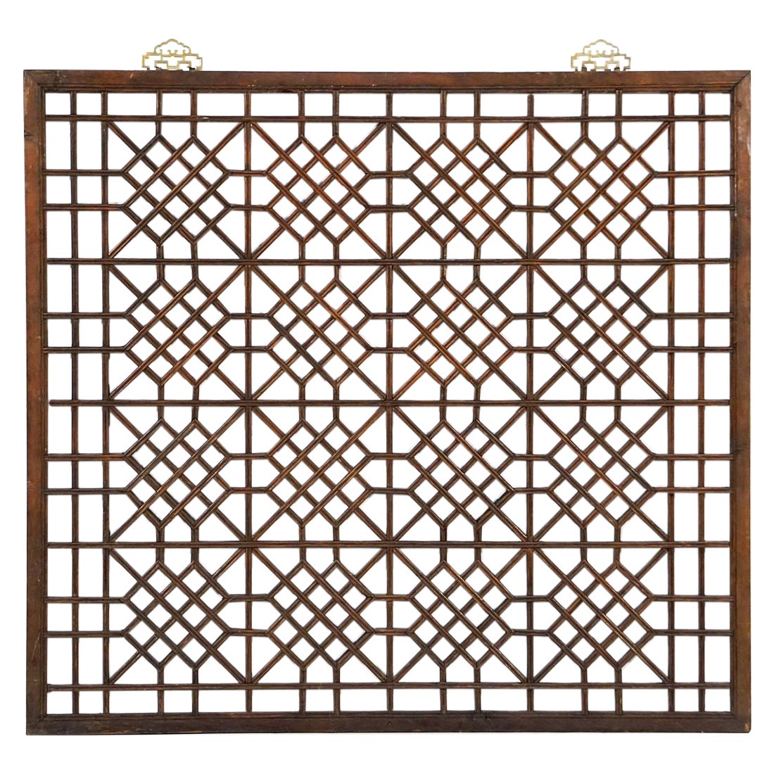 Chinese Decorative Lattice Wood Panels or Window Screens - Sold as a Set