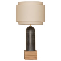 Black Marble And Oak Base Pura Kelo Double Table Lamp by Simone & Marcel