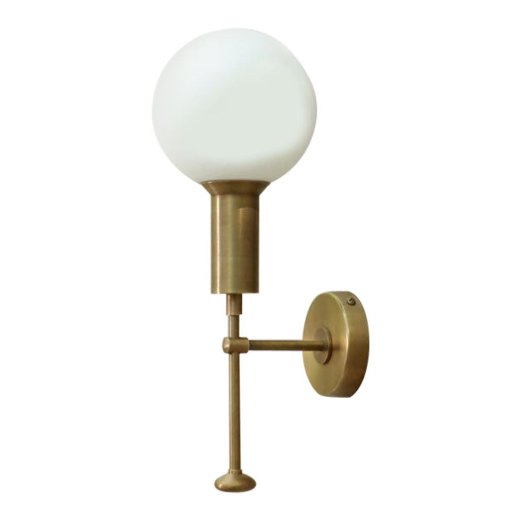 Mod Glass Globe Wall Sconce by Lamp Shaper For Sale