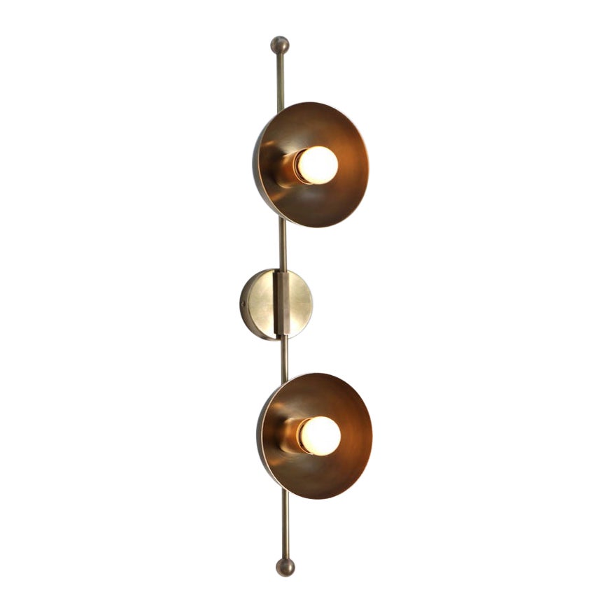 Mod Brass Dome Wall Sconce Two by Lamp Shaper For Sale