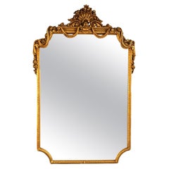 Antique French Louis XVI Style First Finish Giltwood Wall Mirror Circa 1920