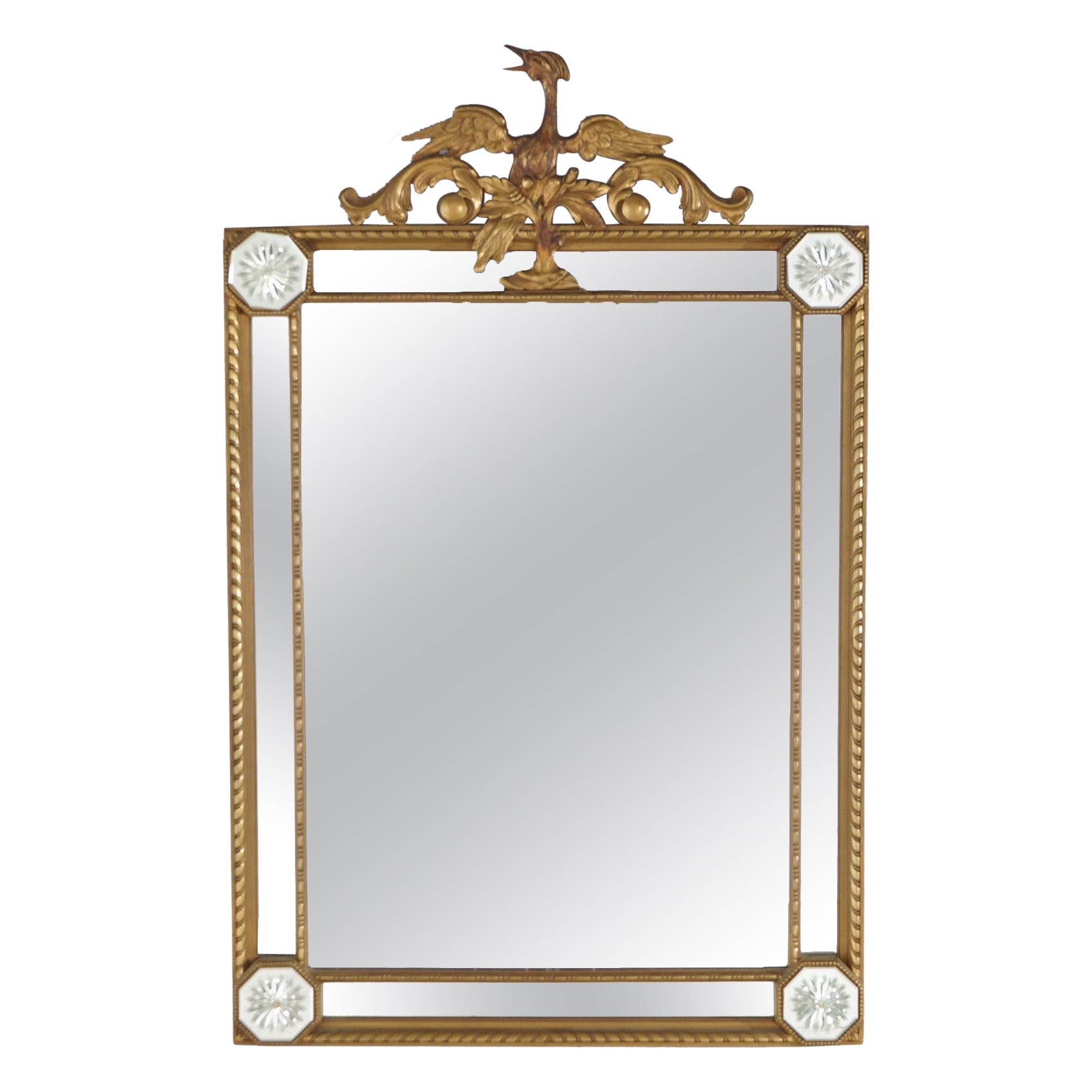 English Chinese Chippendale Regency Style Giltwood Parclose Wall Mirror C1920 For Sale