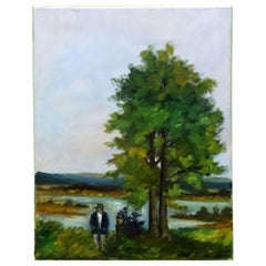 Der Künstler in der Landschaft" - Oil on Canvas, Attributed to Karlheinz  - 1H20