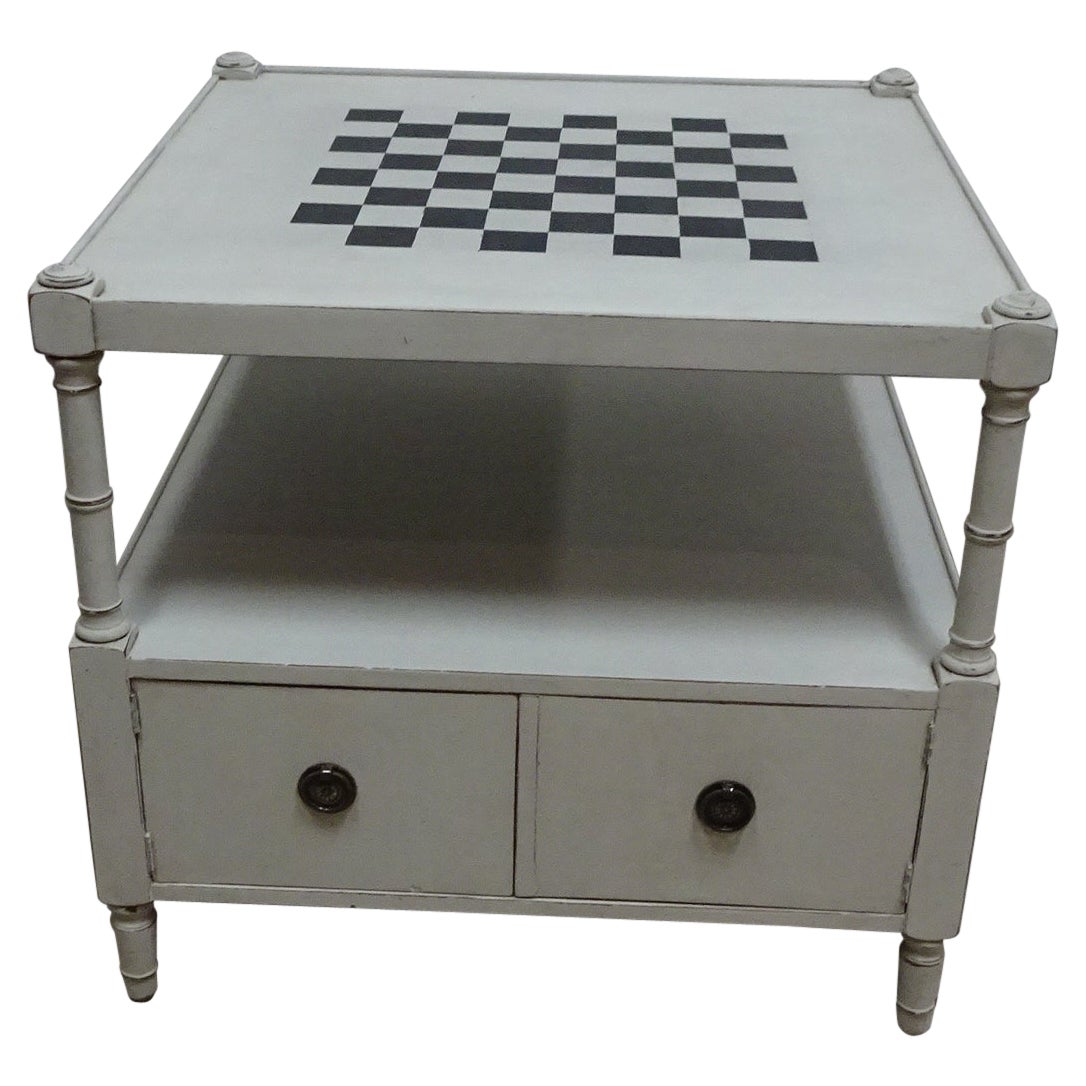 Unique Swedish Gustavian Style Chess Side Table.