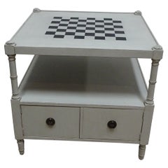 Vintage Unique Swedish Gustavian Style Chess Side Table.