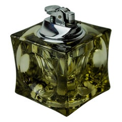 Retro Ice cube Lighter by Antonio Imperatore, black murano glass, Italy, 1970