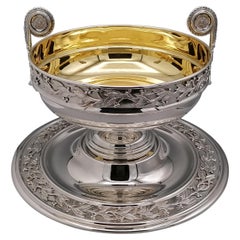 Italian centerpiece with solid silver plate in Renaissance style 