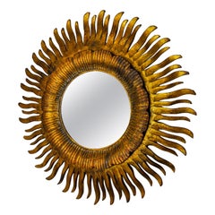 Miroir solaire en Wood Wood, France, 1960, 47cm