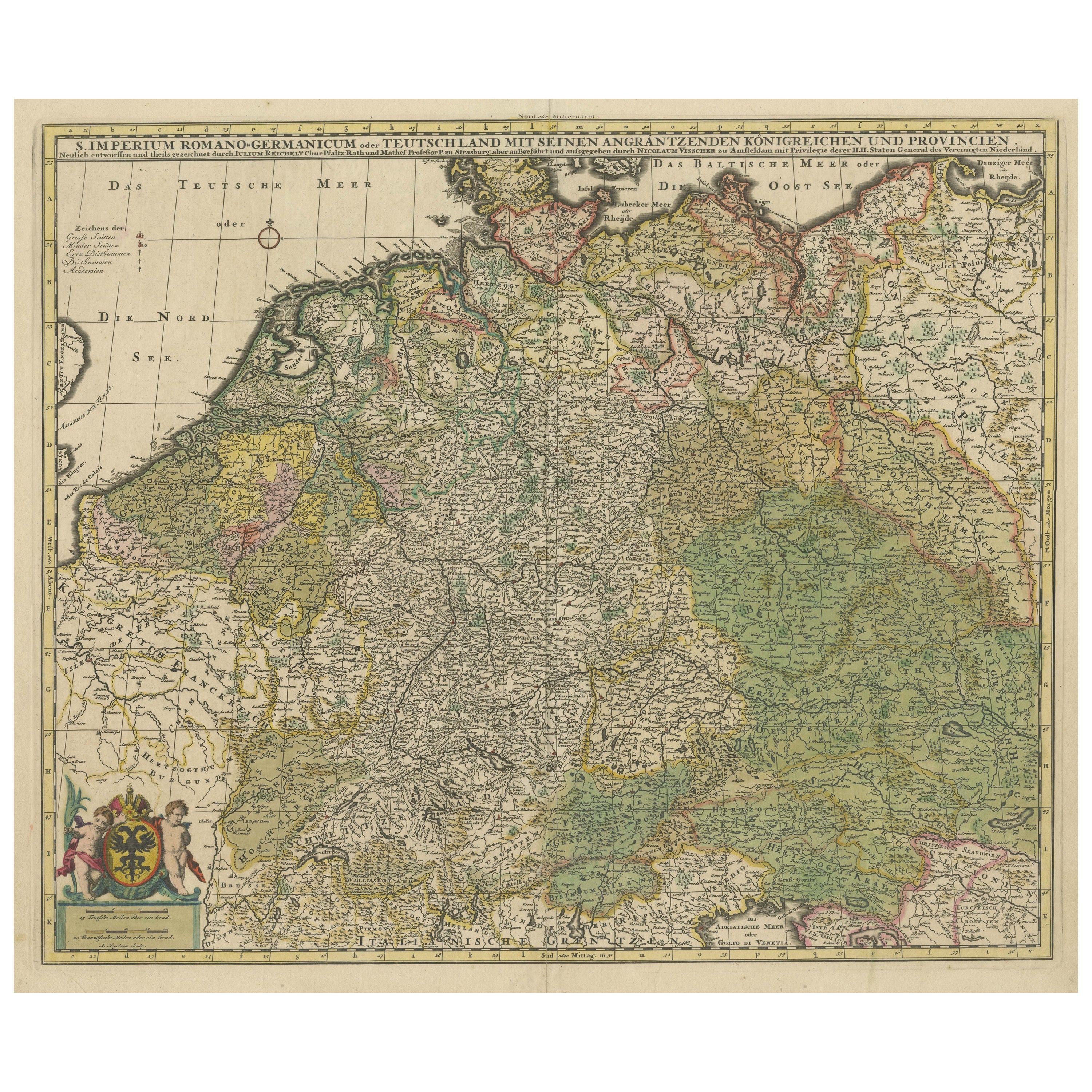 Antique Map of Germany and Central Europe For Sale