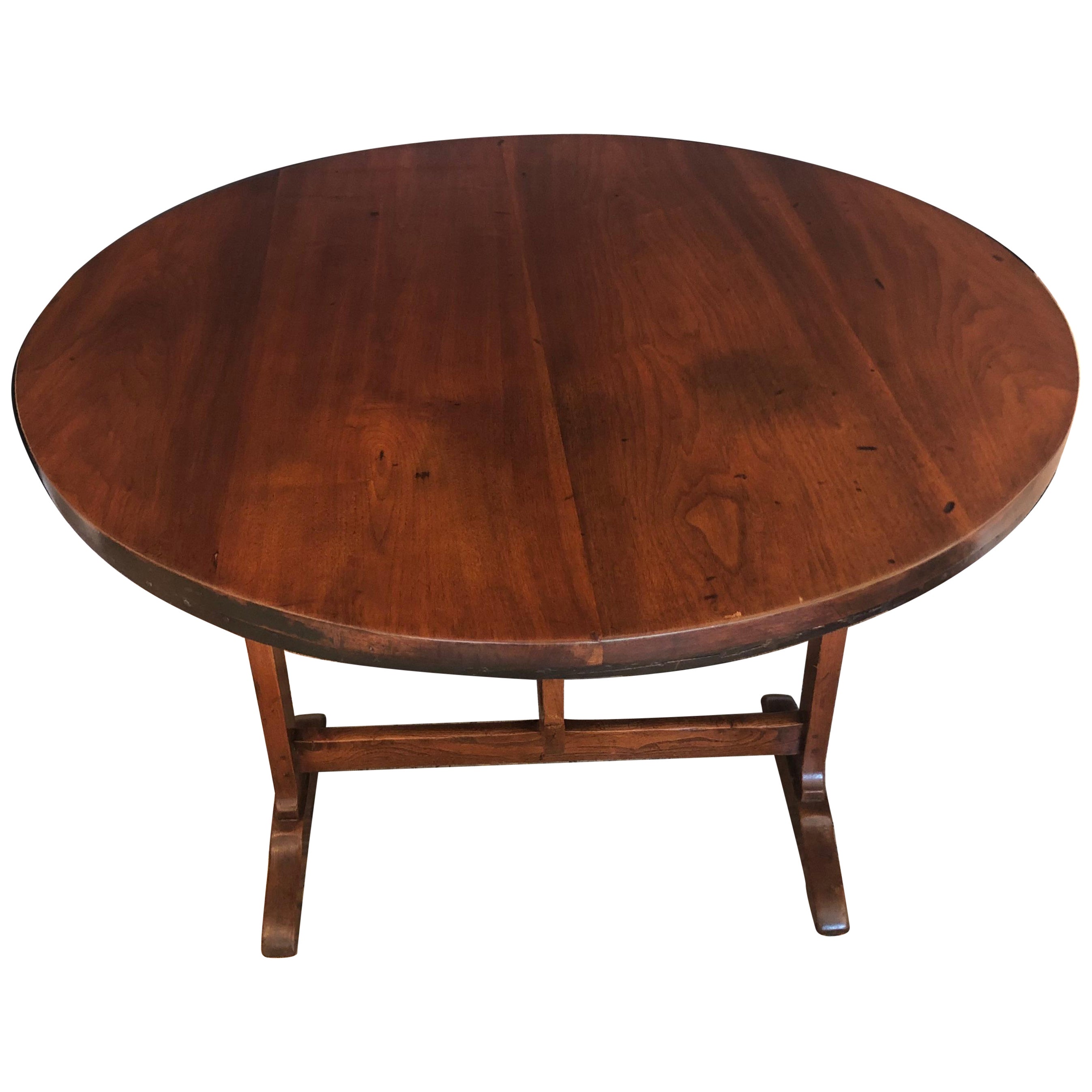 19th Century Round Mahogany Tilt Top Dining Wine Tasting Table For Sale