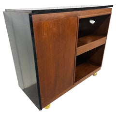 Carrello da bar in noce Dunbar, metà secolo moderno