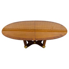 Vintage Henredon Oval Banded Mahogany Dining Table