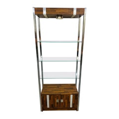 Mid-Century Modern Chrome & Glass Etagere