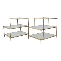 Vintage Pair of Brass End Tables 