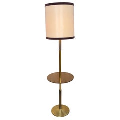 Mid 20th Century Modern Floor Lamp With Table and Lampshade