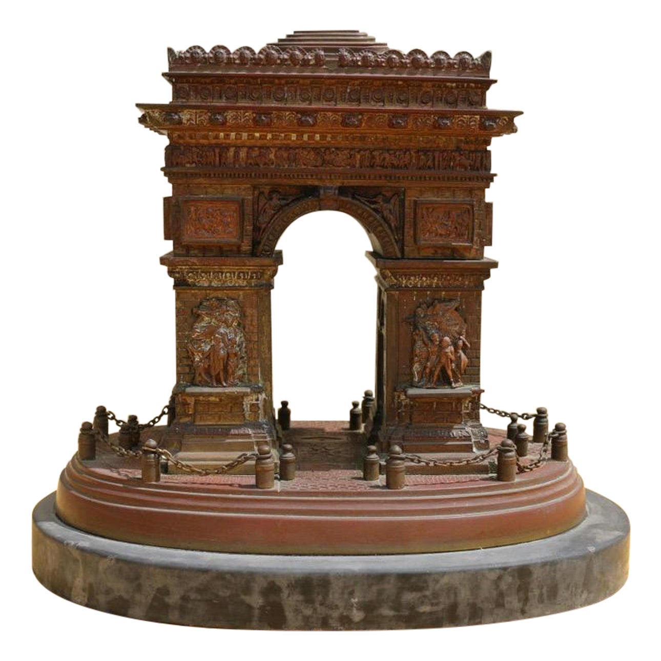 Statue en bronze de l'Arc de Triomphe du Grand Tour du milieu du XIXe siècle