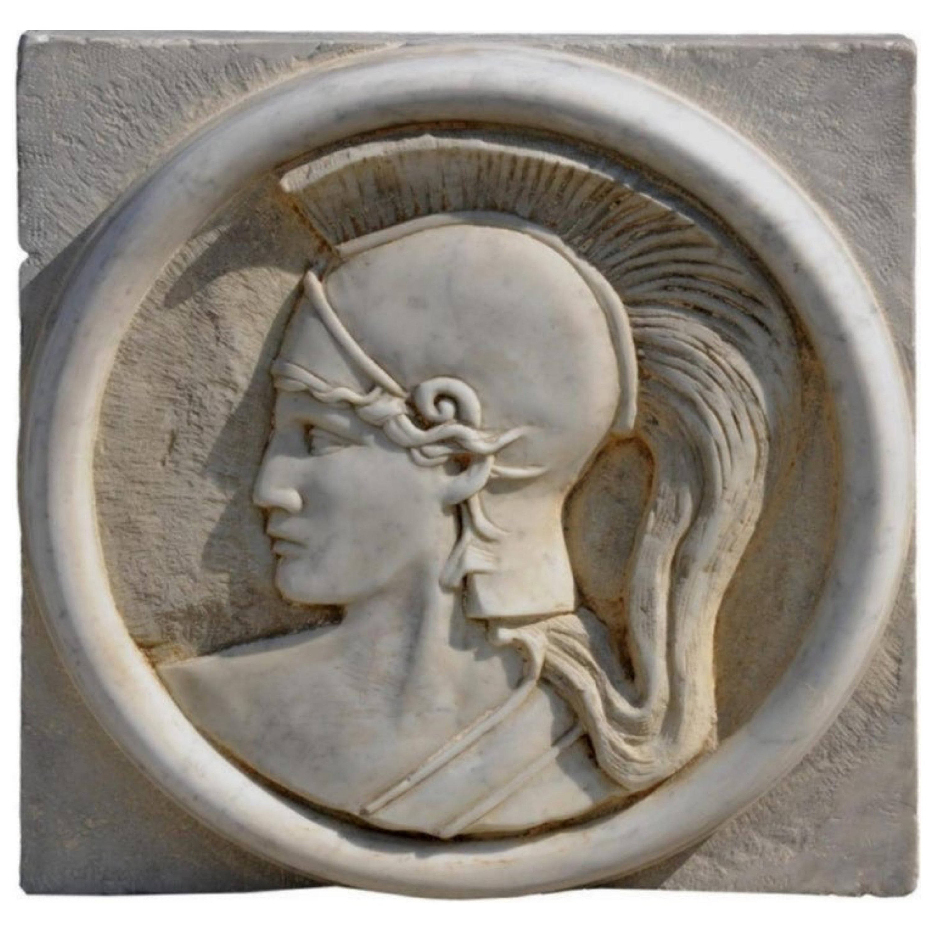 Bas-relief blanc de Carrare « Paleda Atena » a débuté au 20ème siècle