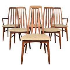 Set of Six Eva Highback Dining Chairs in Teak
