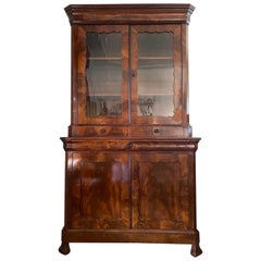 Antique French library display cabinet Louis Philippe era 1860s