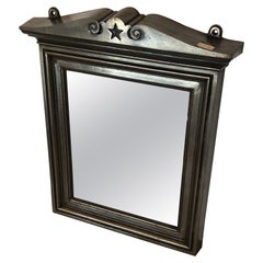 Rare miroir architectural néoclassique anglais ancien en fer