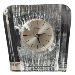Daum Crystal Table Clock from the 1960s, France